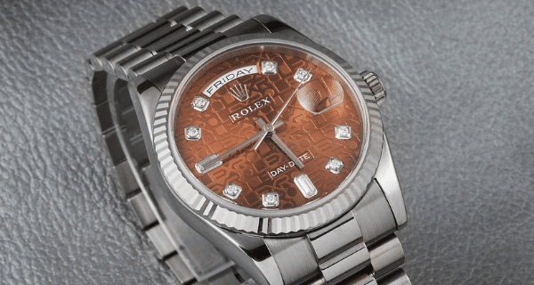Rolex President Day-Date White Gold 36mm Diamond Mens Watch