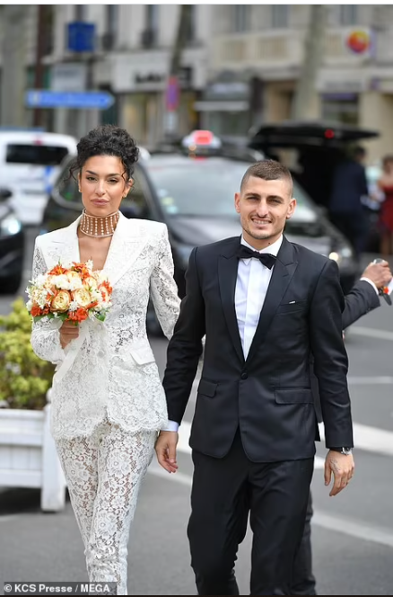 Footballer Marco Verratti ties the knot for second time as he marries his model girlfriend Jessica Aidi