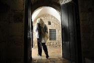 Orthodox Jew at King David's Tomb in Old City of Jerusalem.