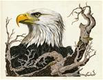 Eagle - realistic animal bird art illustration - Posted on Wednesday, March 18, 2015 by Linda Apple