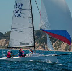J/70 sailing Fiesta Cup off Santa Barbara, CA