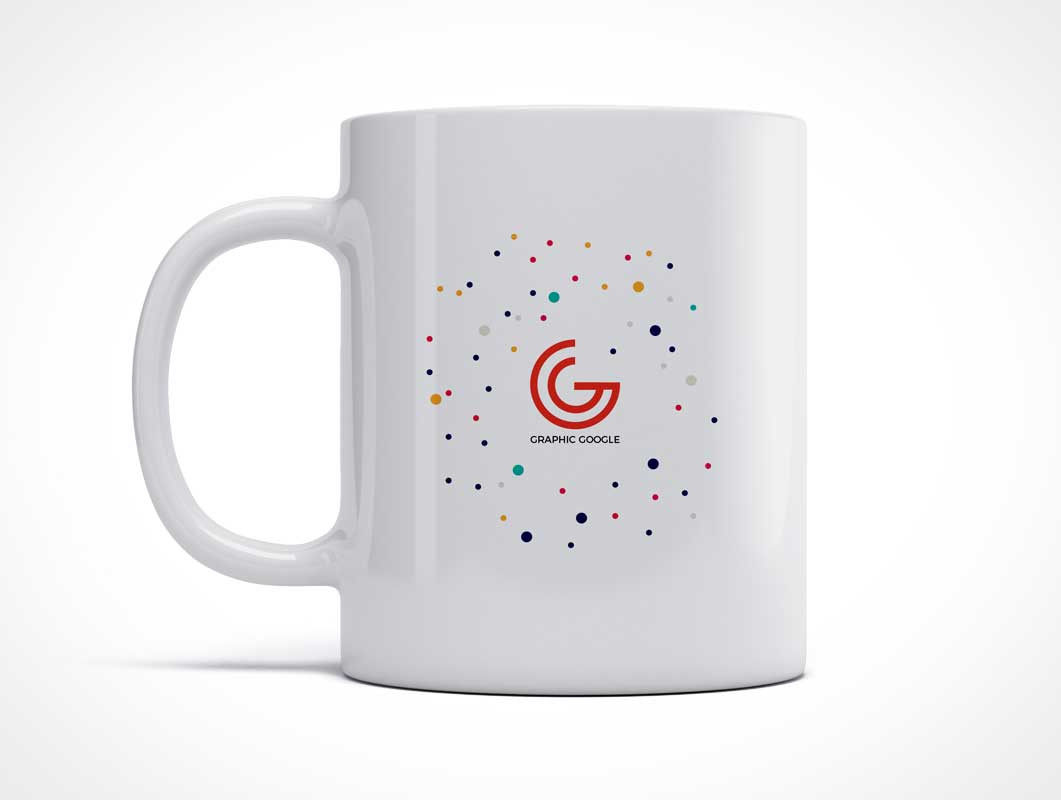 Glossy Ceramic Coffee Mug & Handle PSD Mockup PSD Mockups