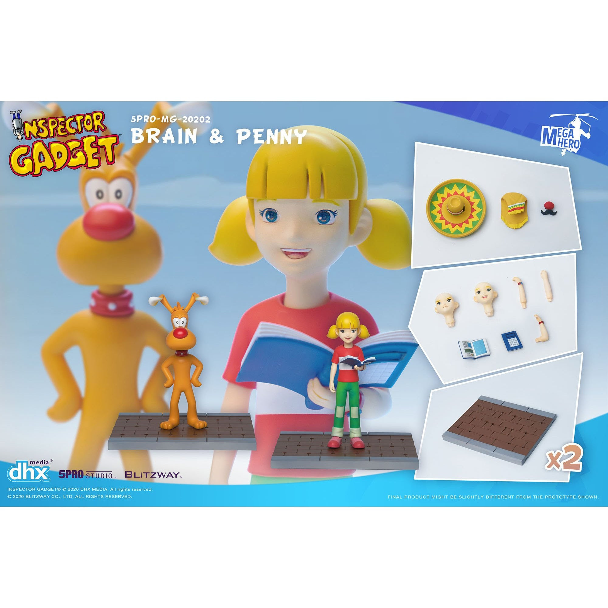 Image of Inspector Gadget MEGAHERO Series - Brain & Penny 1:12 Scale Action Figure Set - Q4 2020