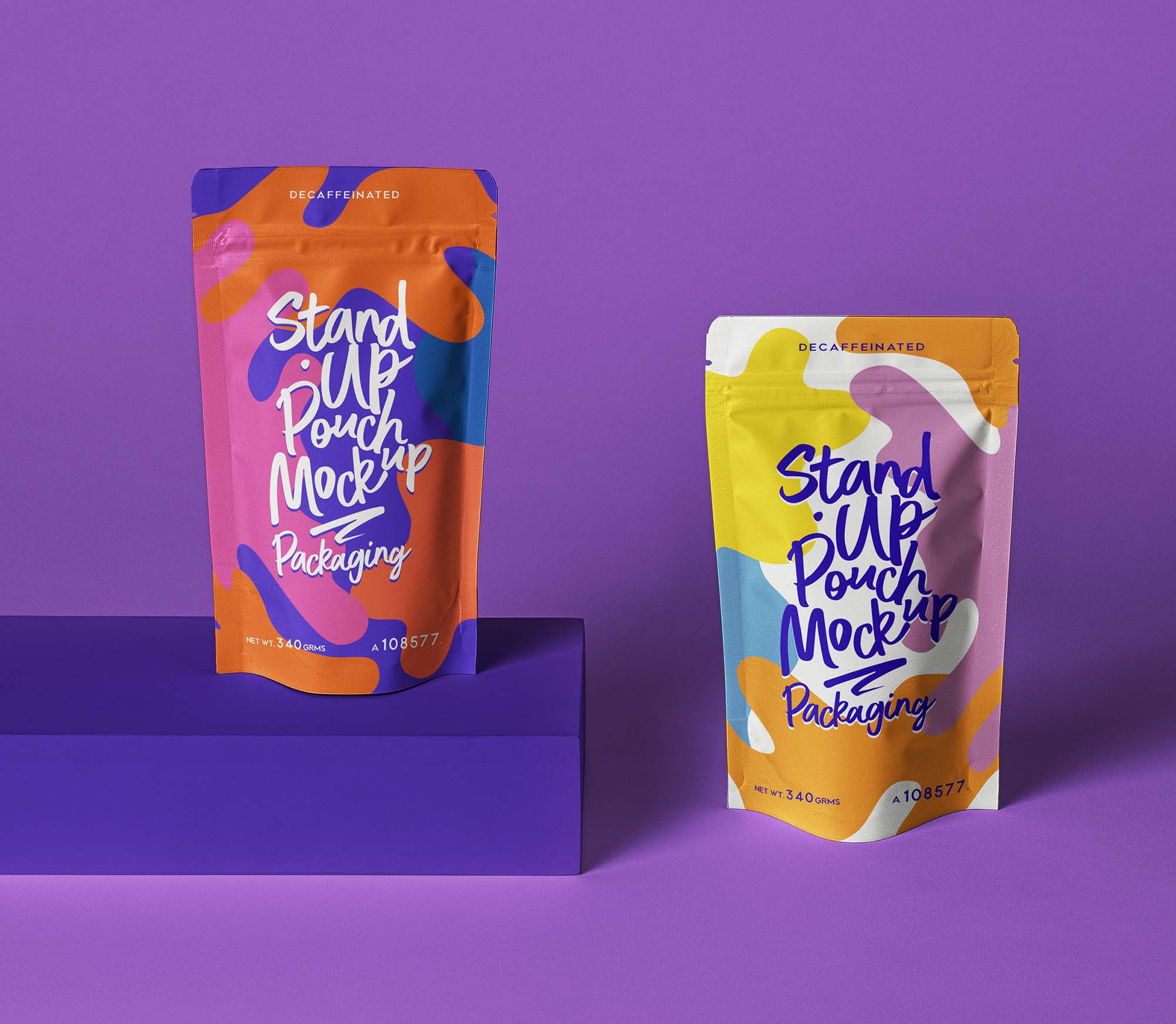 Free Stand Up Pouch Packaging Mockup (PSD)
