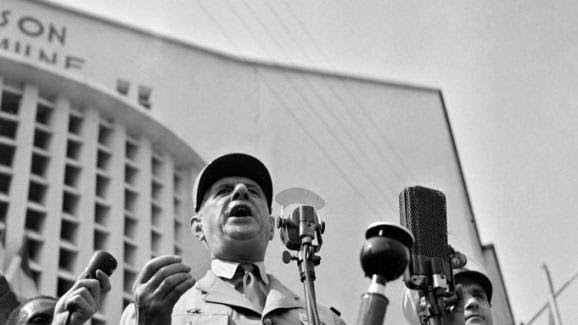 De Gaulle à Brazzaville, le 24 août 1958. 