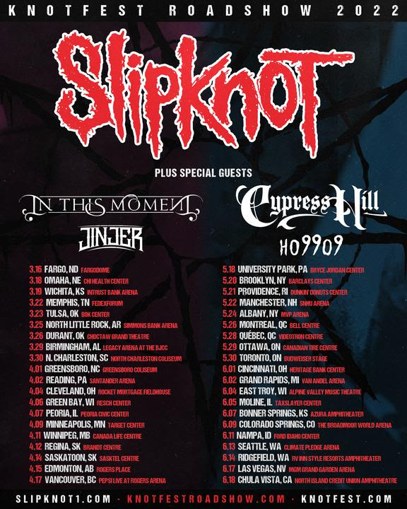 SLIPKNOT ANNOUNCE THE KNOTFEST ROADSHOW 2022 RockView Live