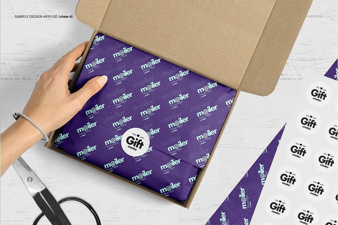 Jewelry Wrapping Tissue Paper Mockup Free / Free Tissue Paper Packaging