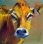 ARTOUTWEST DIANE WHITEHEAD Cow Animal art oil painting original - Posted on Wednesday, December 31, 2014 by Diane Whitehead