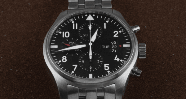 IWC Pilot Black Dial Chronograph Mens Watch IW377704