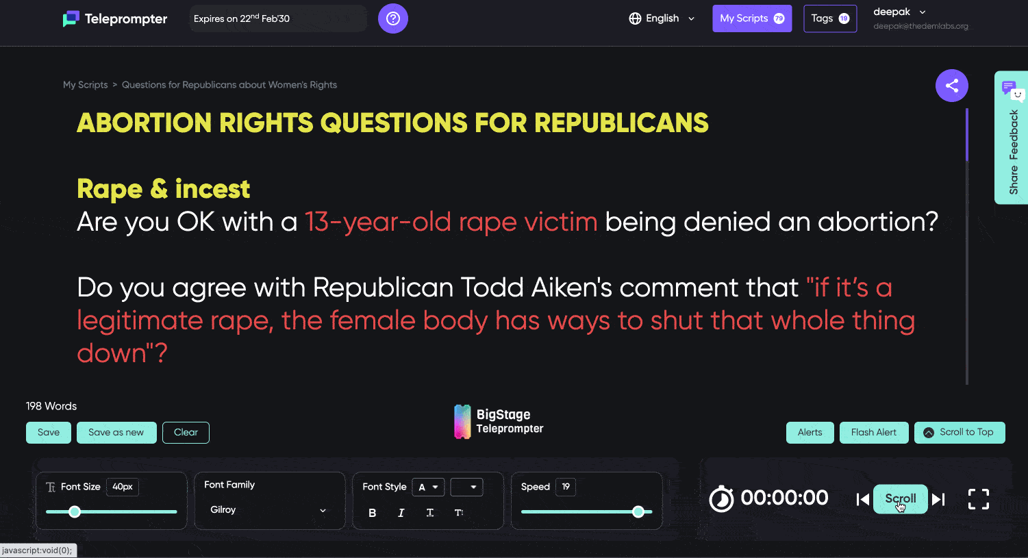 Use these ABORTION RIGHTS questions to ask Republicans why they are denying women their right to choose when and with whom to have a family.