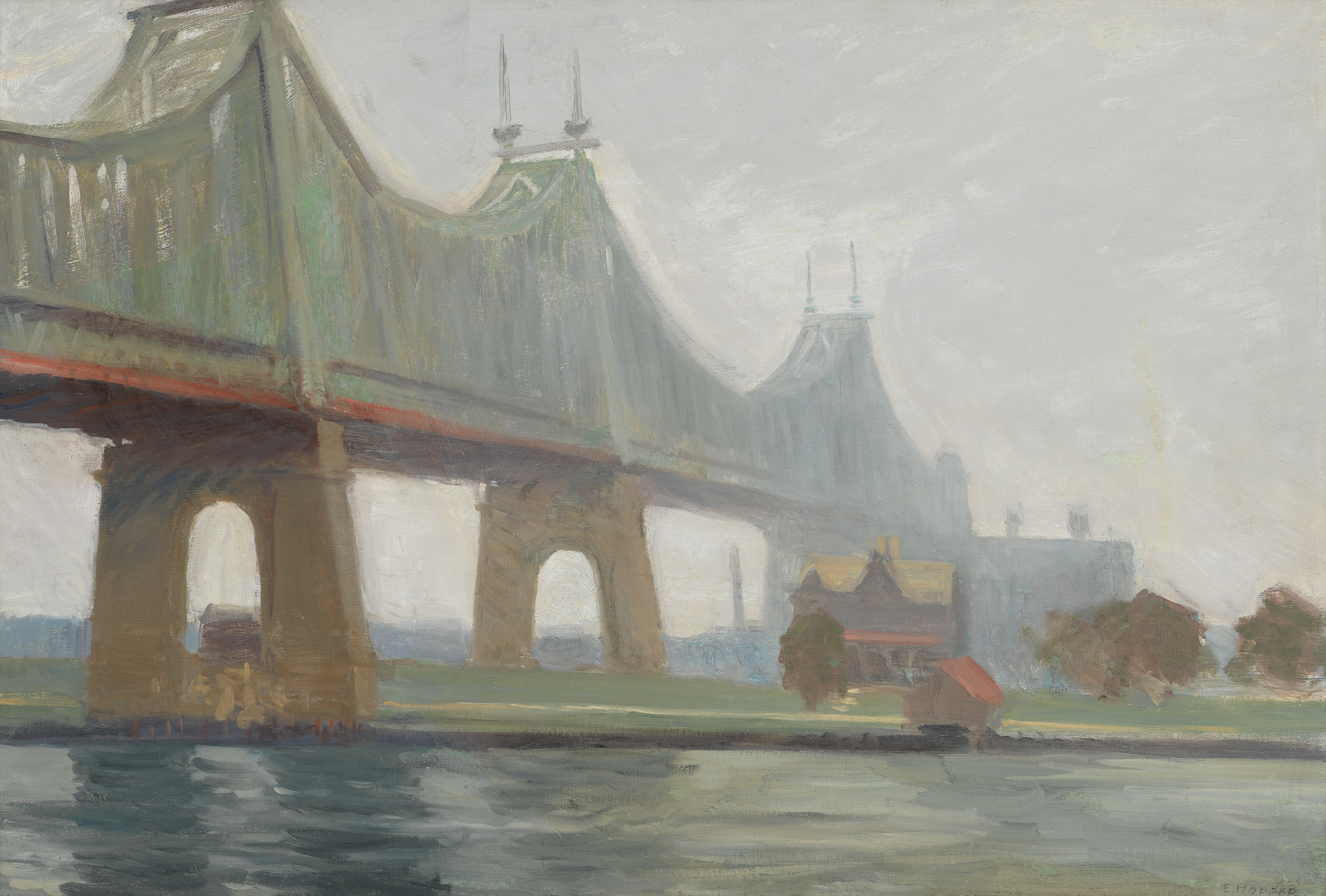 Edward Hopper, Queensborough Bridge, 1913. Oil on canvas, 25 7/8 × 38 1/8 in. (65.7 × 96.8 cm). Whitney Museum of American Art, New York; Josephine N. Hopper Bequest 70.1184. © 2022 Heirs of Josephine N. Hopper/Licensed by Artists Rights Society (ARS), New York