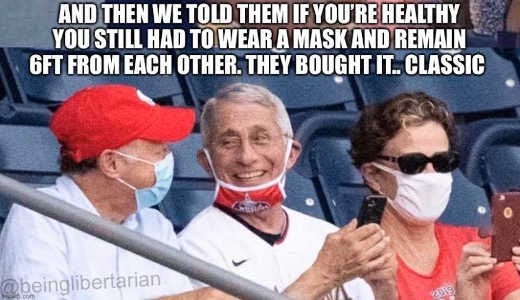fauci told them still had to wear mask 6ft from each other they bought it classic