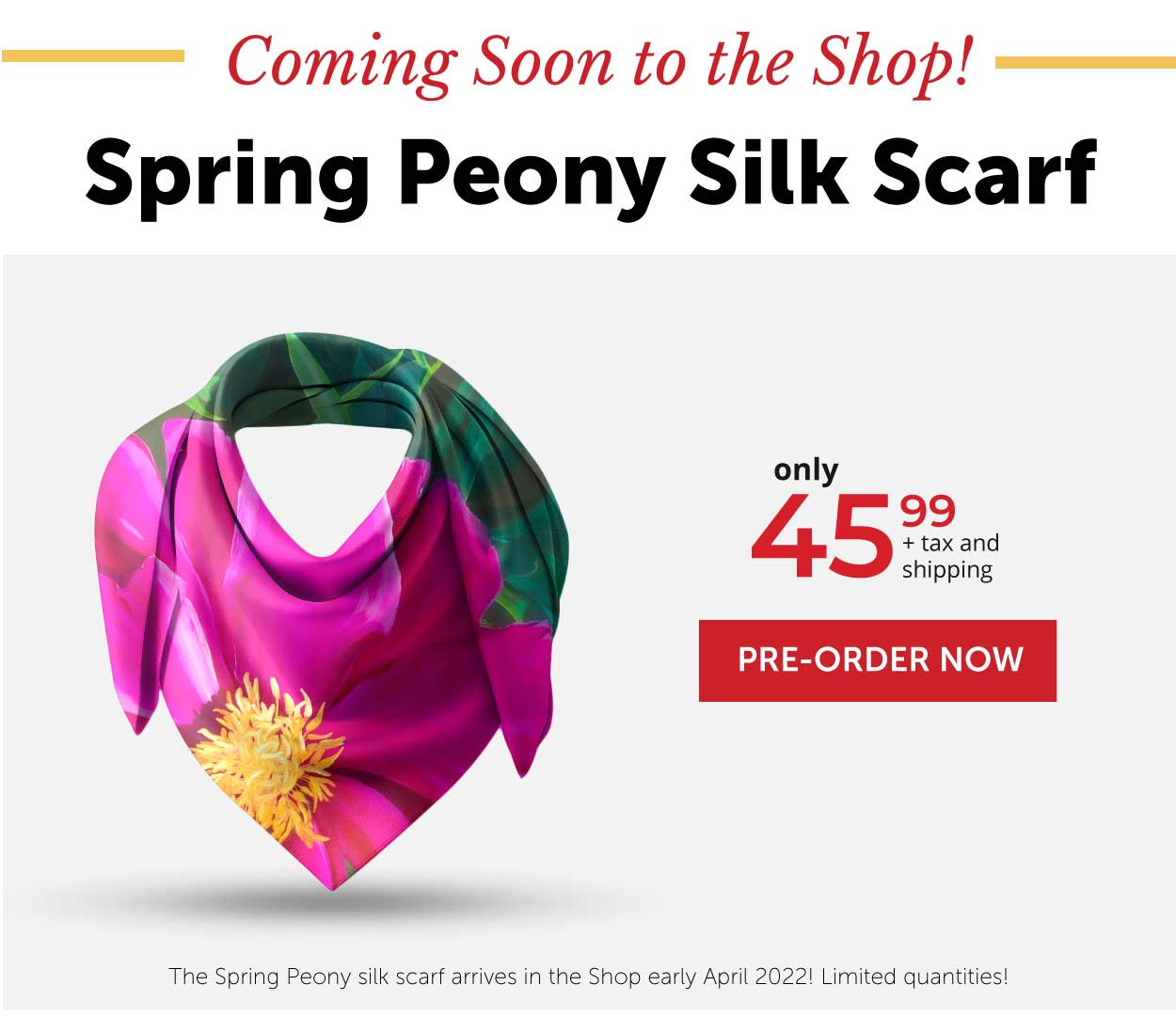 Spring Peony Silk Scarf