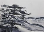Cypress Trees Over Rough Seas - Posted on Monday, December 1, 2014 by Sonia Rumzi