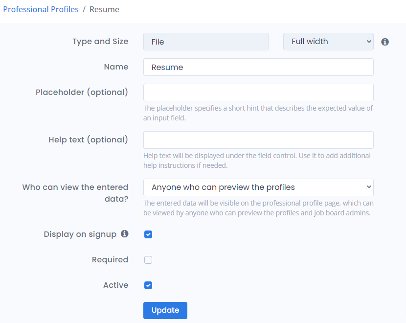 profilies-fields-customization