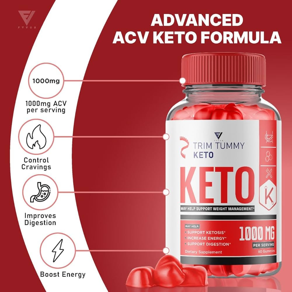 (2 Pack) Trim Tummy Keto ACV Gummies Advanced Weight Loss, Trim Tummy Keto  Gummies Apple Cider Vinegar Vitamin Folate Supplement 1000MG Women Men, ...