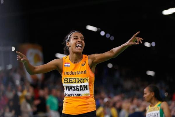 Sifan Hassan after winning the 1500m at the IAAF World Indoor Championships Portland 2016 (Getty Images)
