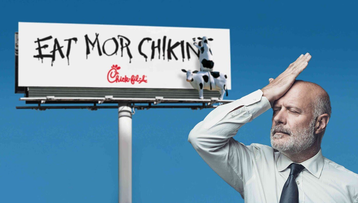 Embarrassed Chick-Fil-A Execs Discover Their Cows Have Been Making Tons Of Spelling Errors