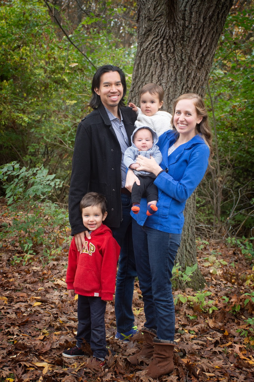 Family picture in the woods