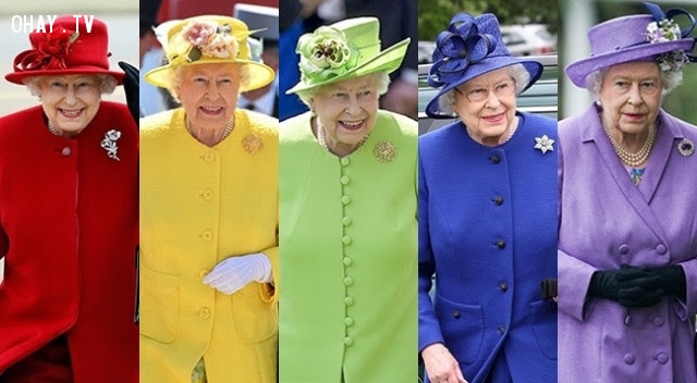 2. Nữ hoàng Elizabeth II rất thích mặc đồ có màu sáng,hoàng gia anh,quy tắc,luật lệ,gia đình hoàng gia,nước anh
