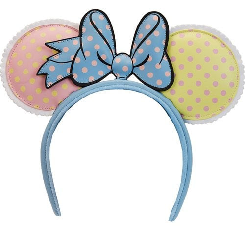 Minnie Mouse Pastel Color Block Dots Ears Headband