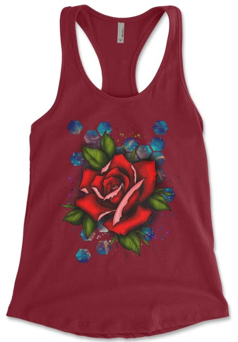Kaylee's Rose and Stained Glass Womens Tank Top