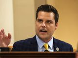 Rep. Matt Gaetz, R-Fla, questions constitutional scholars during a hearing before the House Judiciary Committee on the constitutional grounds for the impeachment of President Donald Trump, on Capitol Hill in Washington, Wednesday, Dec. 4, 2019. (AP Photo/Jacquelyn Martin)