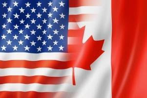 United States Flag and Canadian Flag