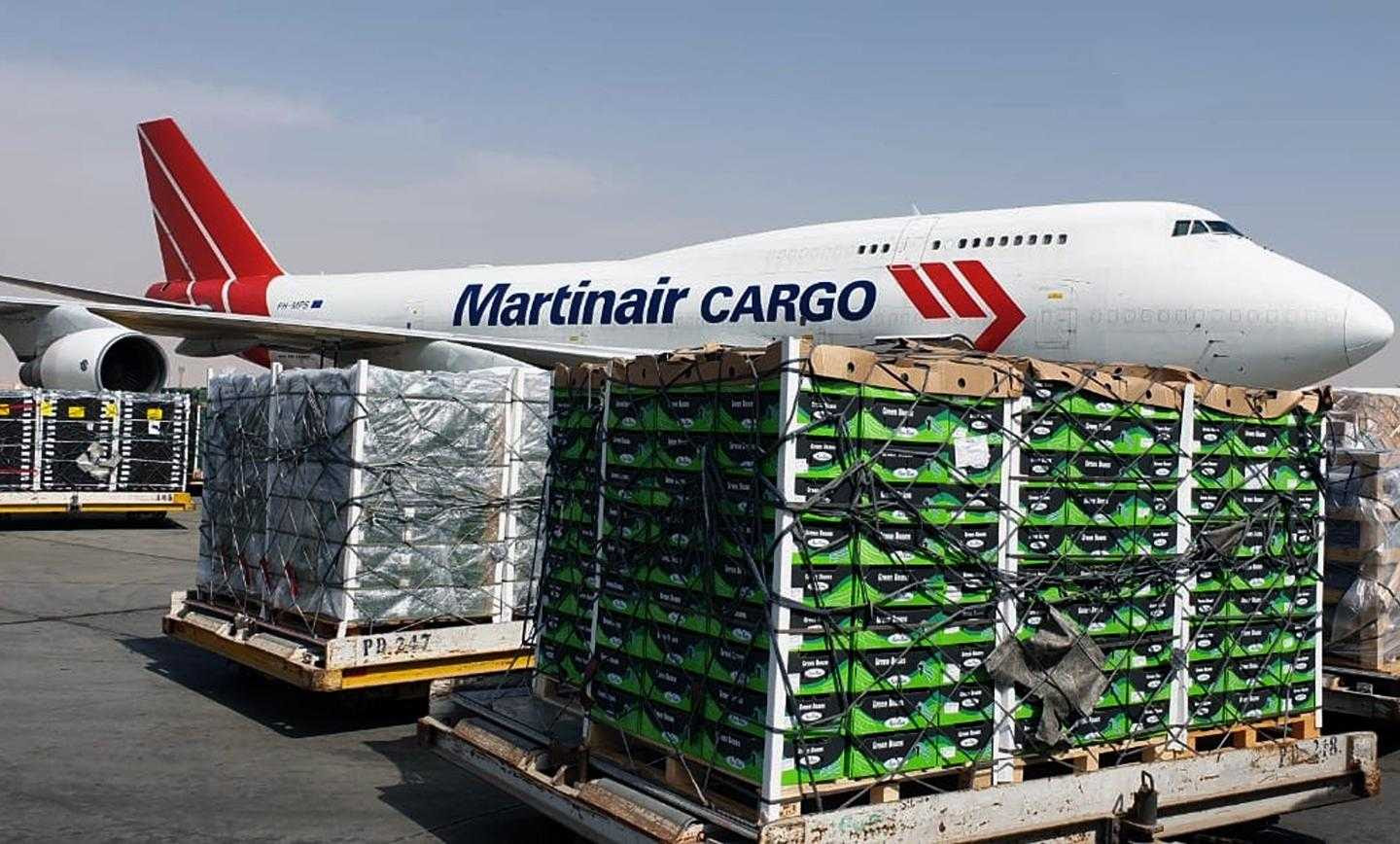 Martinair Cargo flies a weekly freighter on the Amsterdam-Cairo route carrying fresh, pharma and aerospace