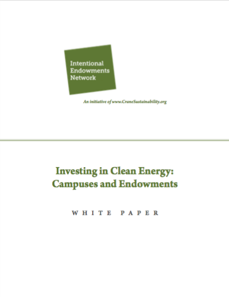 Investing in Clean Energy: Campuses and Endowments Cover Page