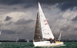 J/80 sailing French Nationals off La Rochelle, France