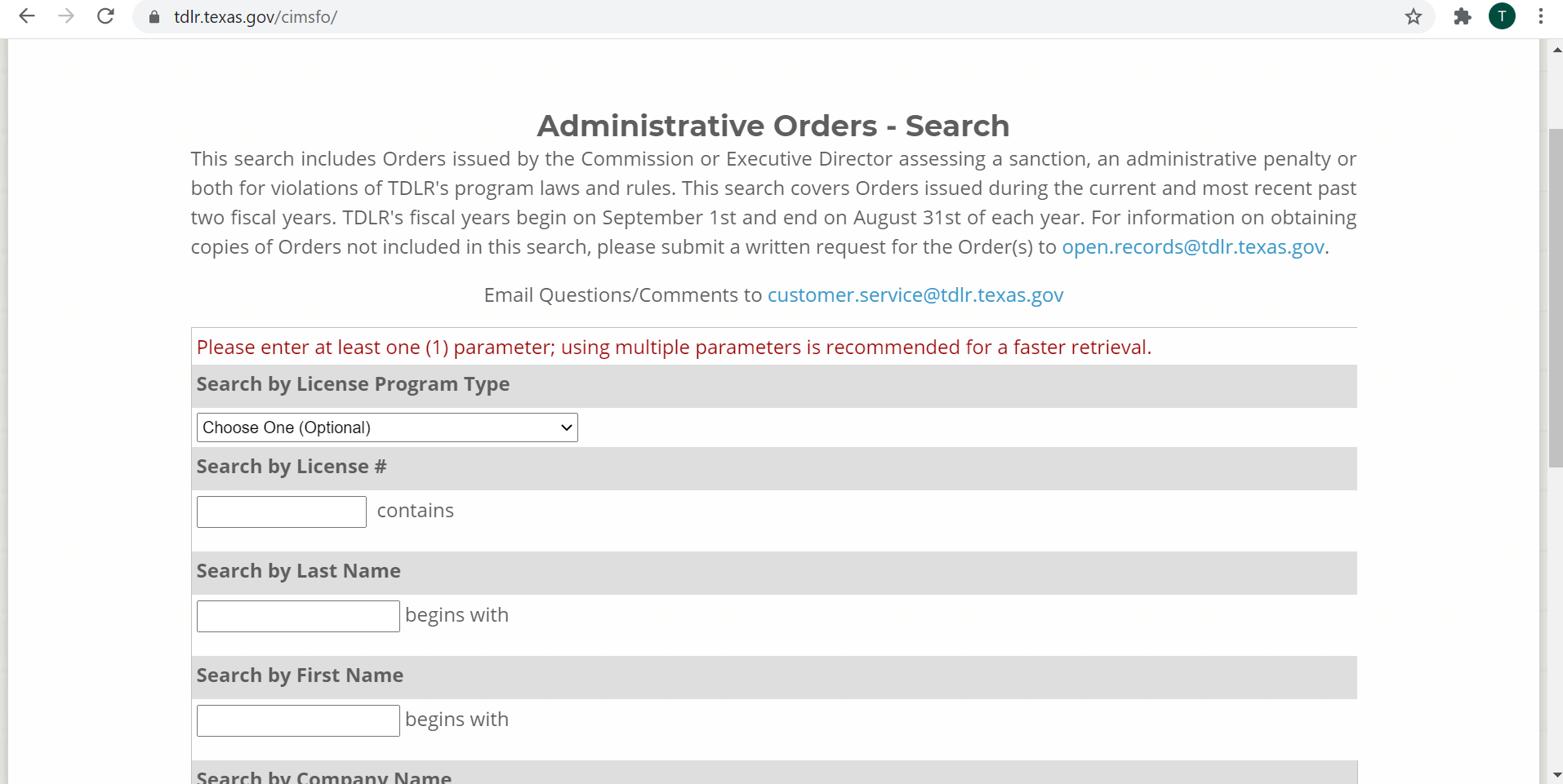 administrative violations search