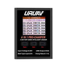 URUAV 6 in 1 PRO 6x4.35W 6X1A Charger for 1S Battery