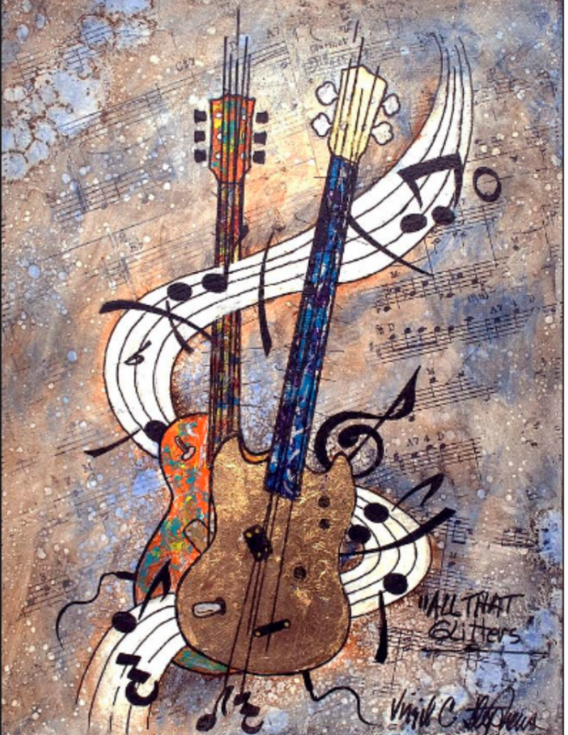 Picture of a Guitar and Music