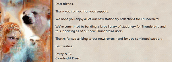 Cloudeight Stationery for Thunderbird - Spinner of Dreams