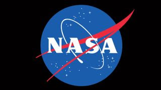 The logo of NASA, the National Aeronautics and Space Administration.