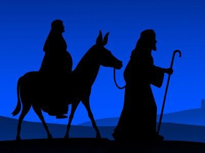 Image result for joseph and mary on their way to bethlehem