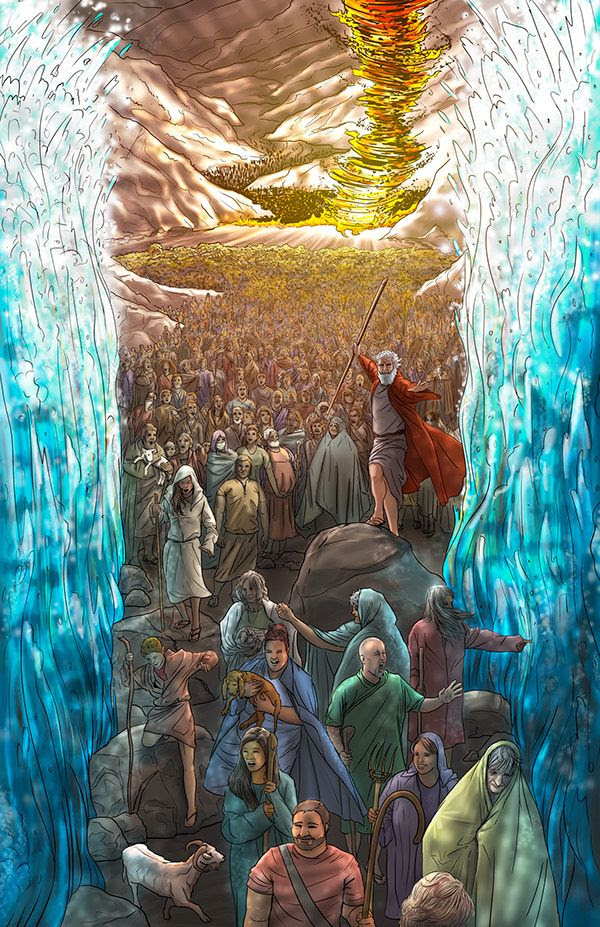 Moses and the Red Sea on Behance | Jesus art, Biblical art ...