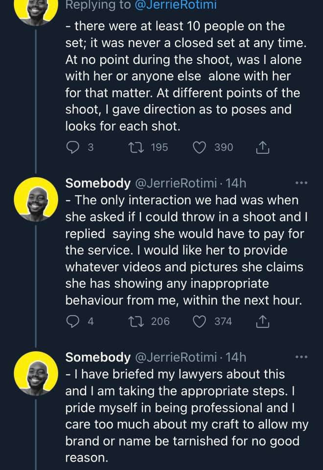 Photographer threatens lawsuit after a model accused him of 