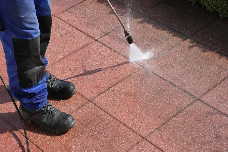 High-pressure hoses can remove grim and other unsightly stains.