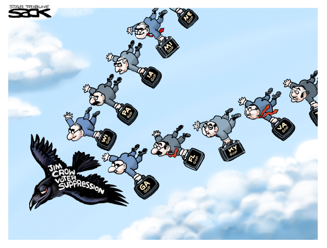 Republican legislatures enact racist voter suppression laws