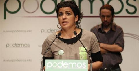 Teresa Rodríguez en un acto de Podemos.