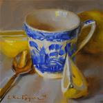 Blue Cup and Lemons - Posted on Wednesday, February 25, 2015 by Elena Katsyura