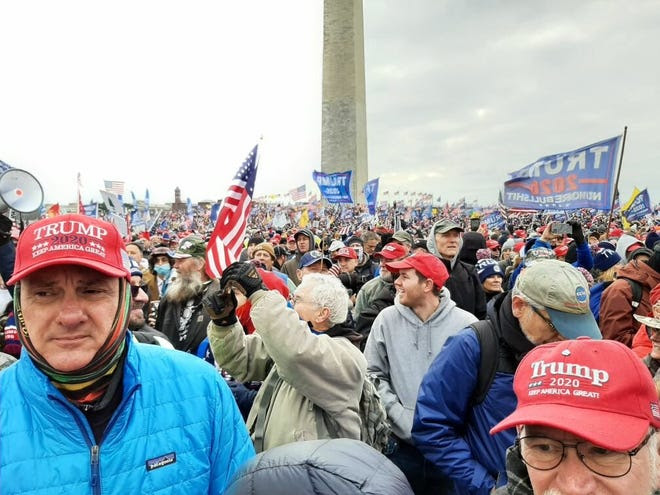 Supporters of President Donald Trump rally in Washington D.C. on Wednesday before the assault on the Capitol building. Glynnda White of Winter Haven joined others from Polk County on a bus to join the rally.