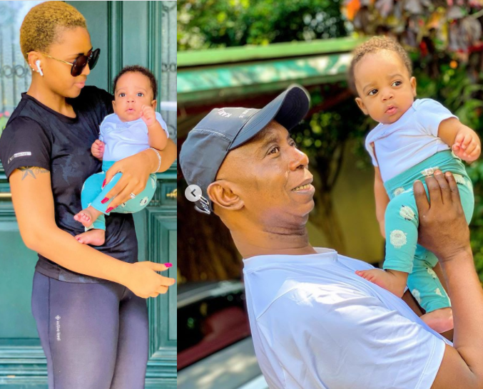 Adorable photos of Regina Daniels and Ned Nwoko with their son, Munir