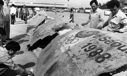 Mảnh vỡ máy bay tìm thấy trên biển Andaman năm 1987. Ảnh: Wikitree.