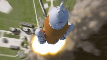 Space Launch System (SLS) Rocket Liftoff