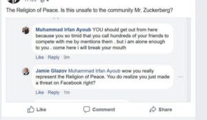 Jamie Glazov: Facebook Bans Me For Reporting a Muslim’s Threat