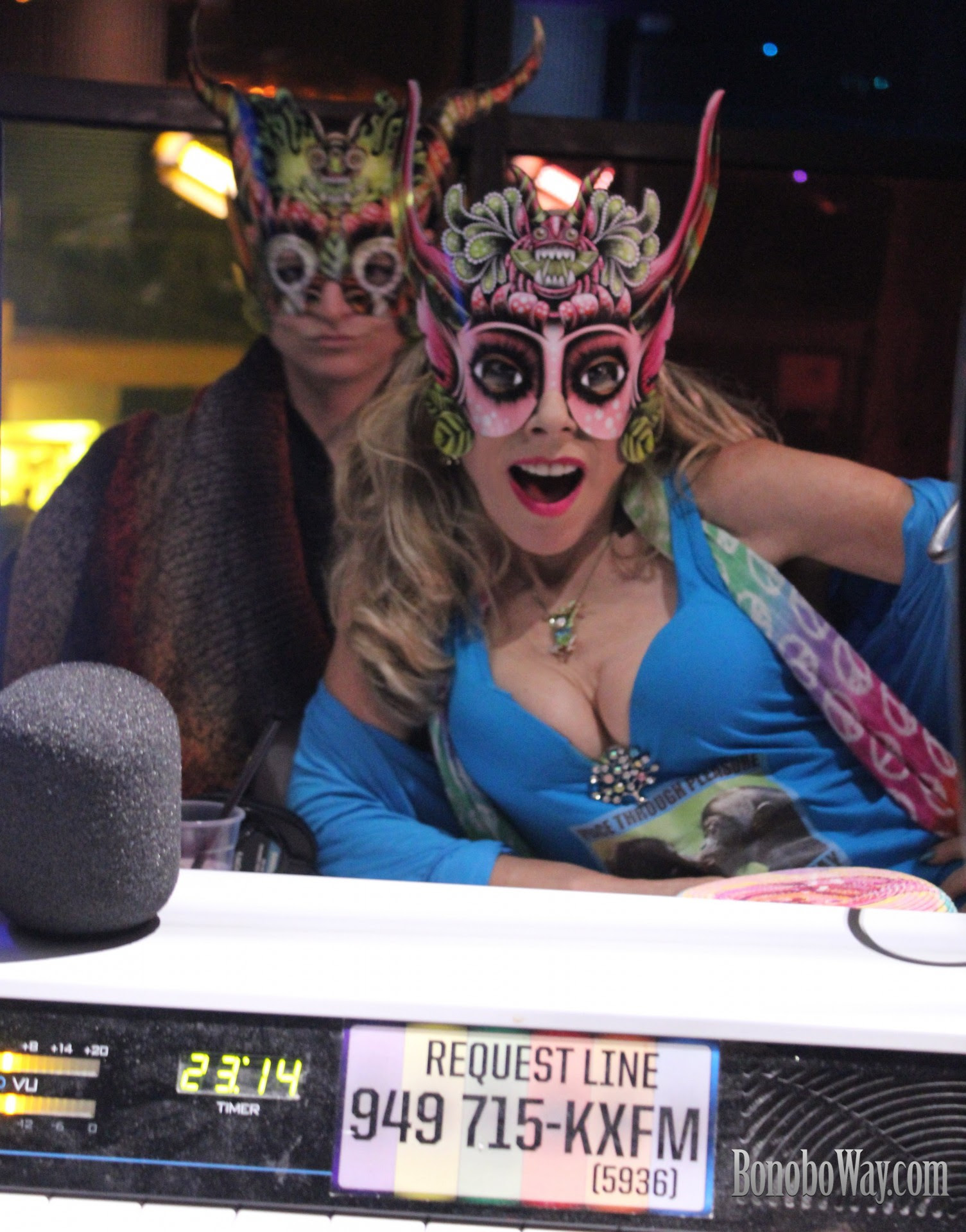 Agwa Masquerade at KX 93.5. Photo: Sarah Bella