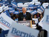 Democratic presidential candidate U.S. Sen. Bernie Sanders, I-Vt., speaks during a campaign rally at the University of Michigan in Ann Arbor, Mich., Sunday, March 8, 2020. (AP Photo/Paul Sancya)